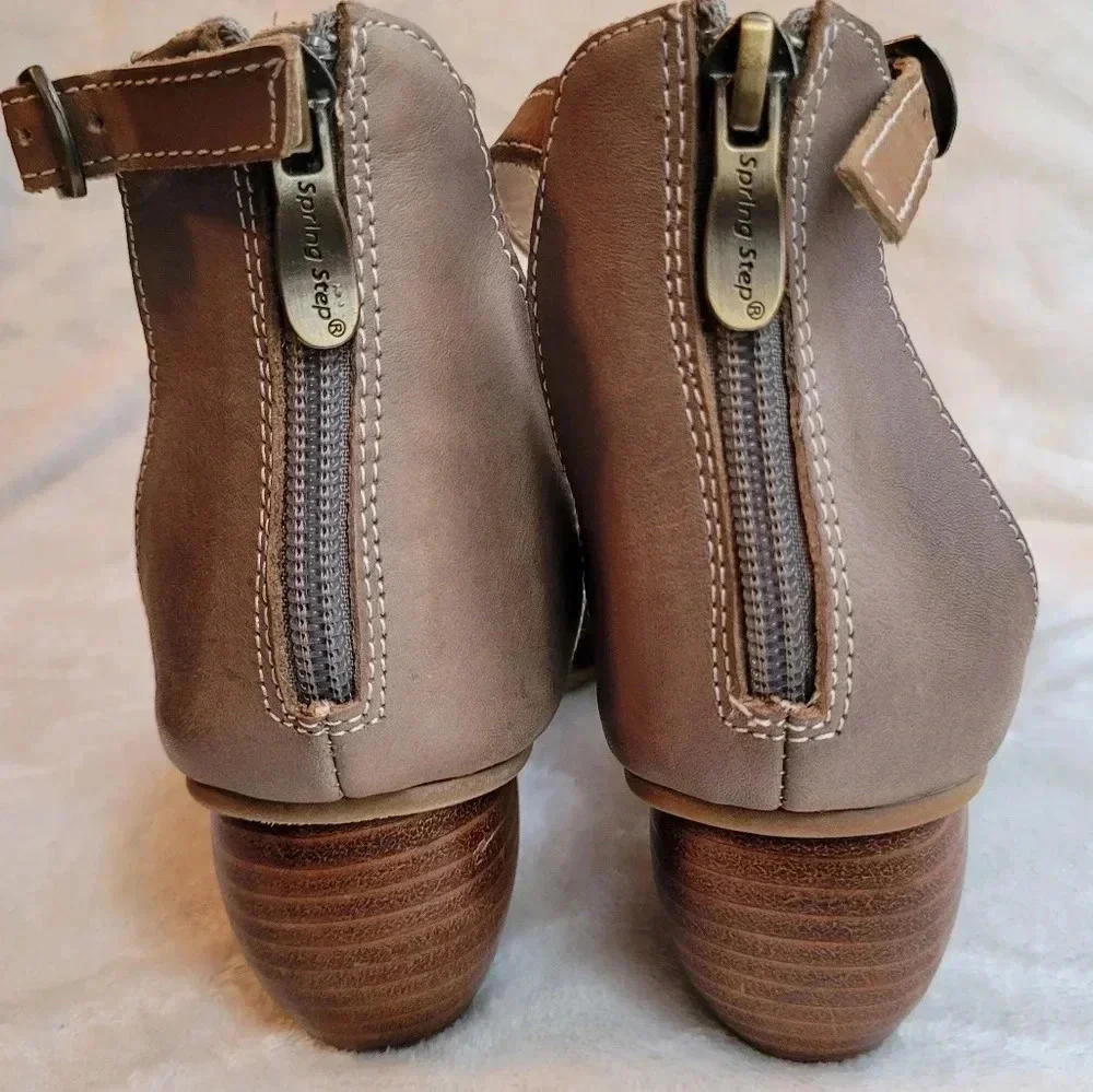 L'ARTISTE BY SPRING STEP Pauletta grey leather ankle BOHO Artsy shoes Sz 10 - Picture 8 of 12
